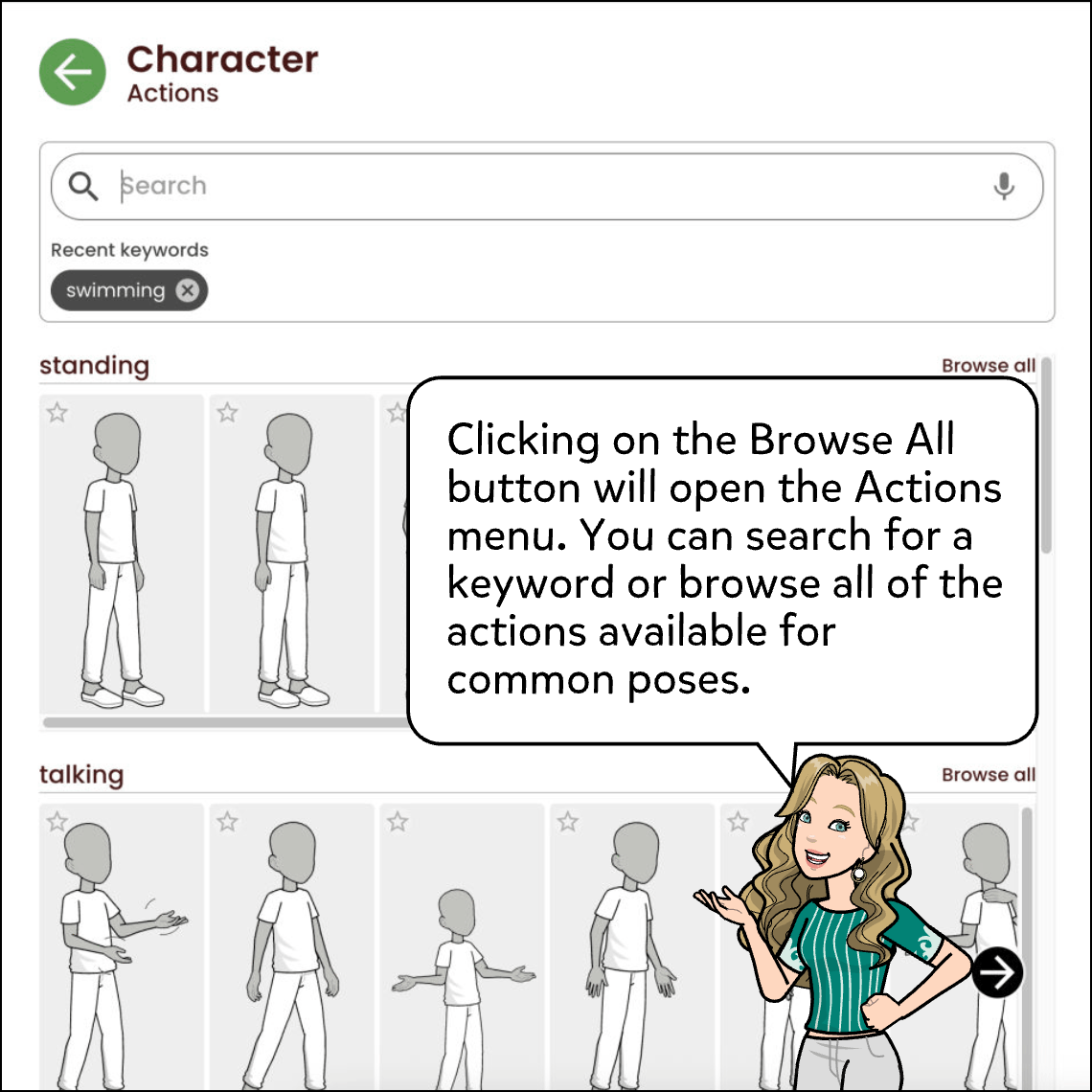 How To Add an Action or Body Pose to Your Character