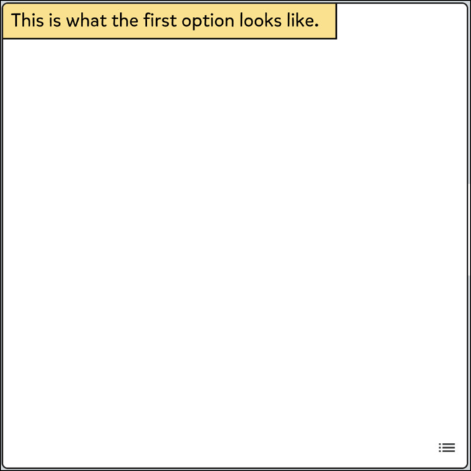 The first option shows a caption at the top left.