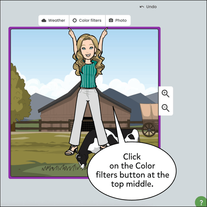 Click on the Color filters button at the top middle of the panel.