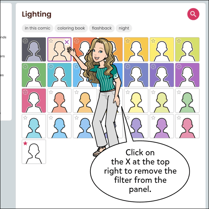 Click on the X at the top right to remove the filter from the panel.