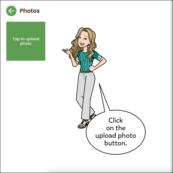 Click on the Upload photo button.