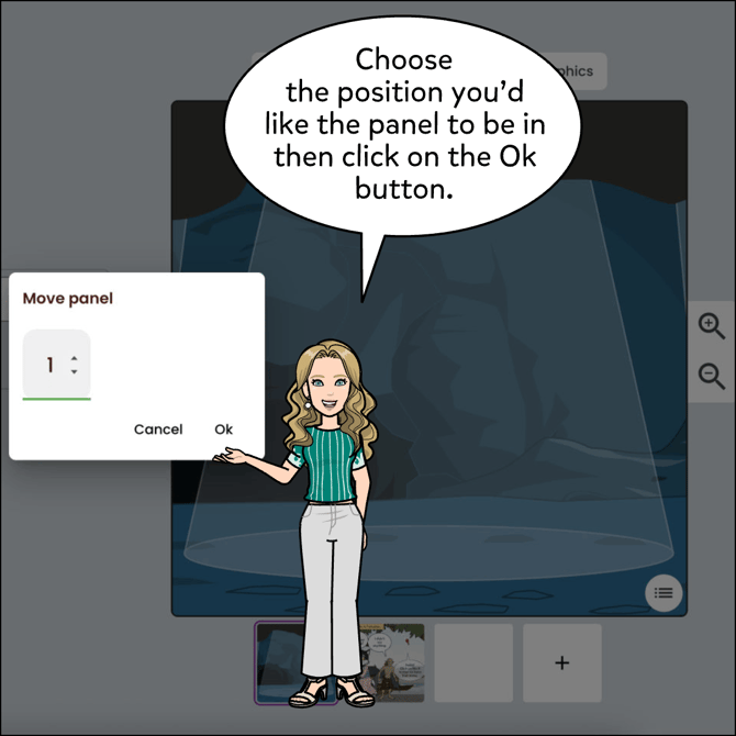 Choose the position you'd like the panel to be in then click on the Ok button.