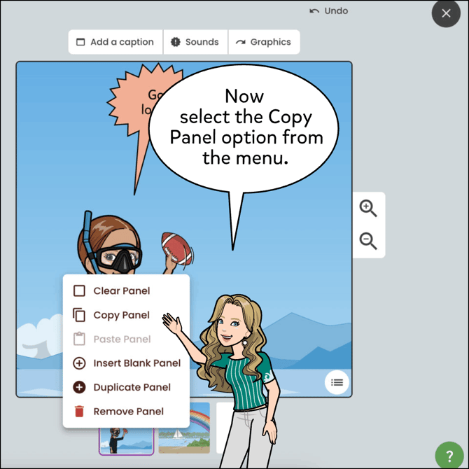 Click the Copy Panel option.
