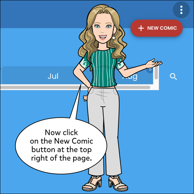 Now click on the New Comic button at the top right of the page.