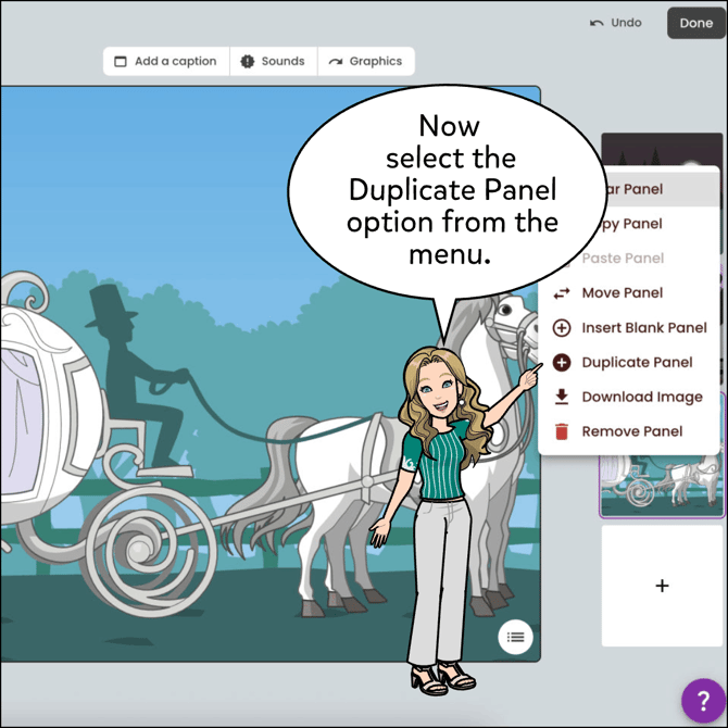 Now select the Duplicate Panel option from the menu.