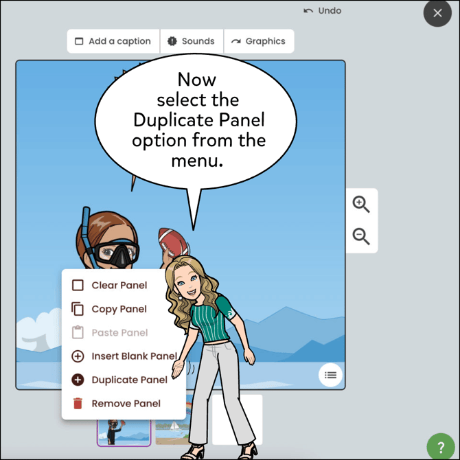 Now select the Duplicate Panel option from the menu.