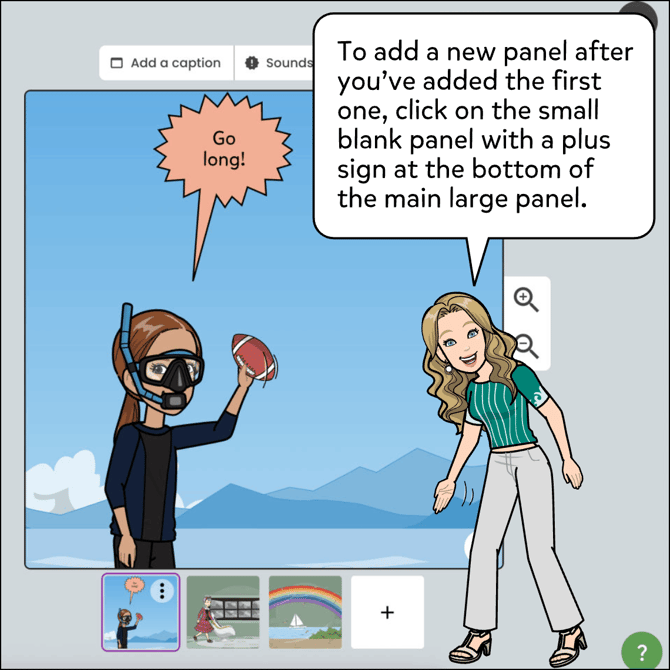 To add a new panel after you've added the first one, click on the blank panel with a plus sign at the end of the list of panels.