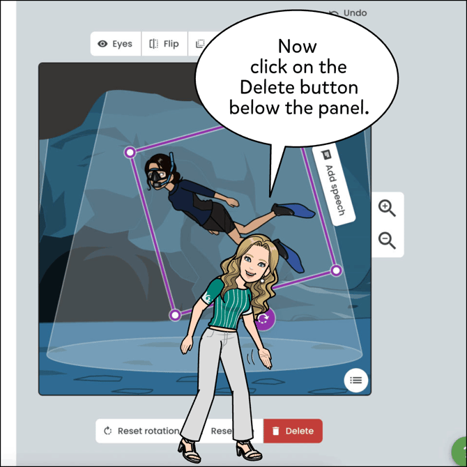 Then click on the Delete button below the panel.