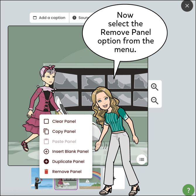 Now select the Remove Panel option from the menu.