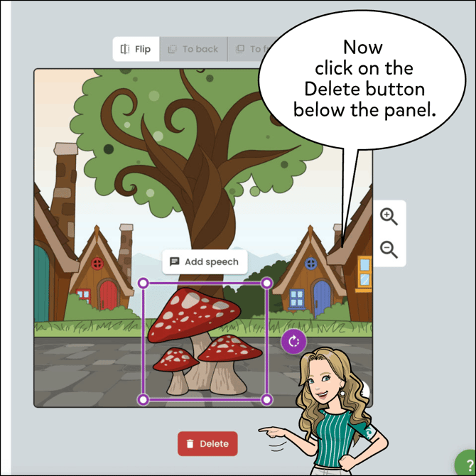 Now click on the Delete button below the panel.