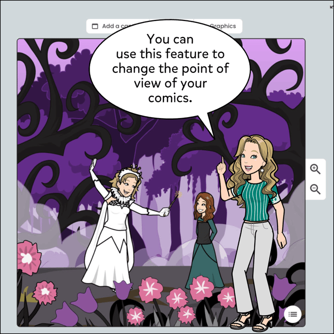 You can use this feature to change the point of view of your comics.